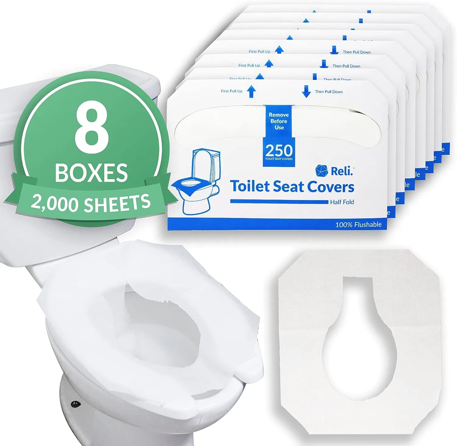 Toilet Seat Covers Disposable Toilet Seat Cover - Flushable Paper Toilet Liners for Bathroom