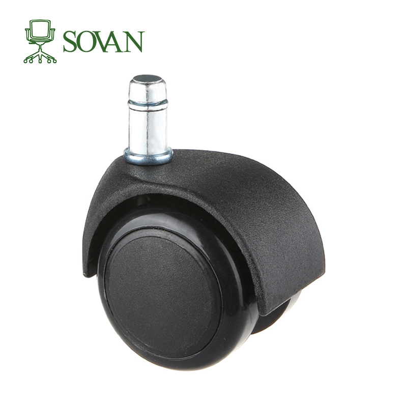 Factory Price Smooth Black 30mm Load 15kg Nylon Material Furniture Threaded Caster Wheels for Office Chairs