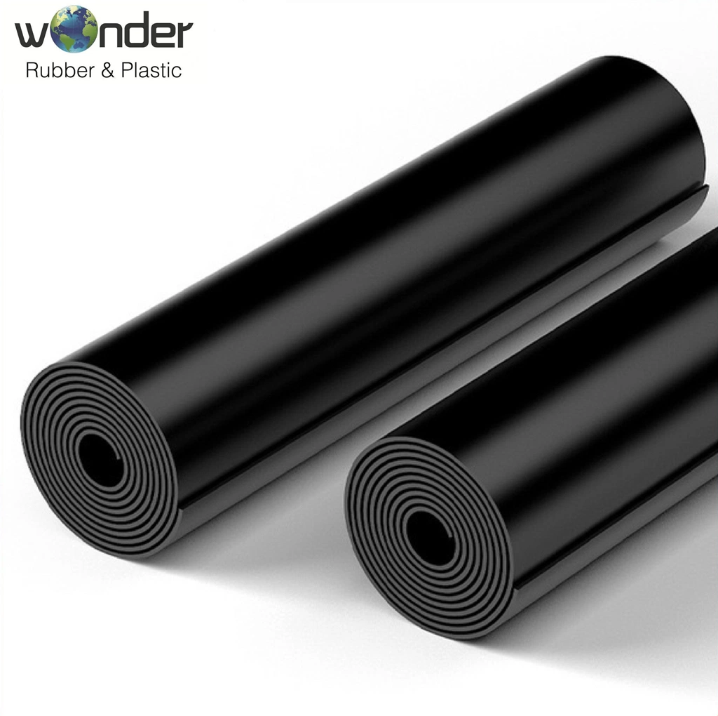 Oil-Resistant Industrial Smooth Black Neoprene Fabric /Cr NBR Rubber Sheet