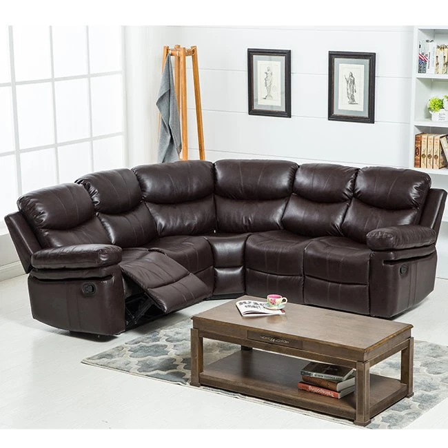 Cy Modern Home Furniture Leather Sofa Set Recliner Sectional Corner Leather Sofa