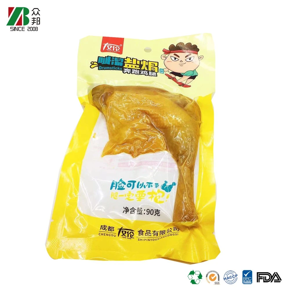 Moisture Proof Clear Flat Mouth Packaging Food Chicken, Duck, Ham Plastic Vacuum Sealer Bags