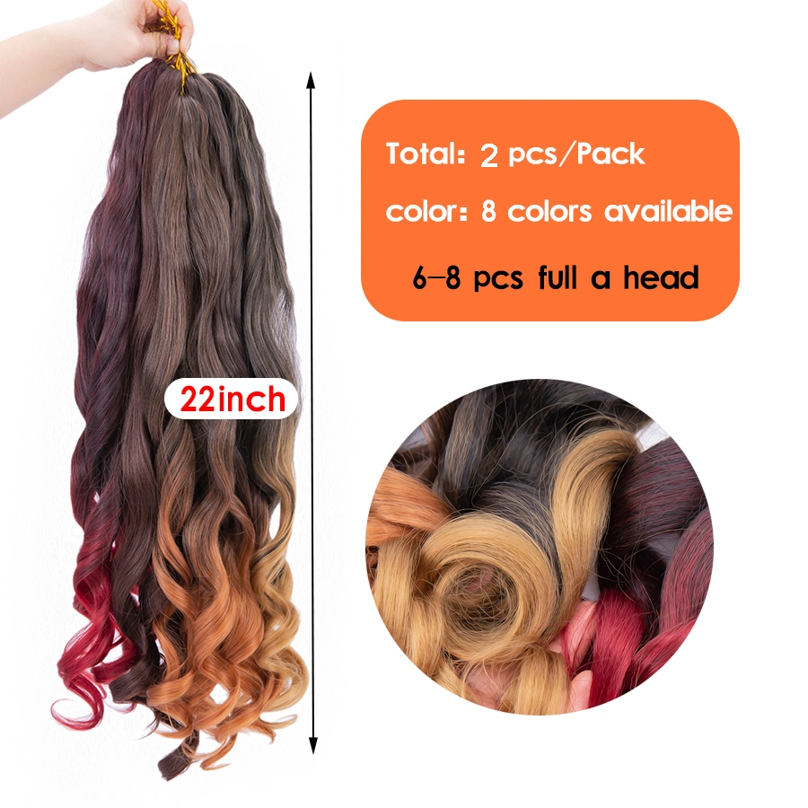 Synthetic 150 G French Curly Crochet Hair Spiral Braids Hair Extension Loose Wave Braiding Hair