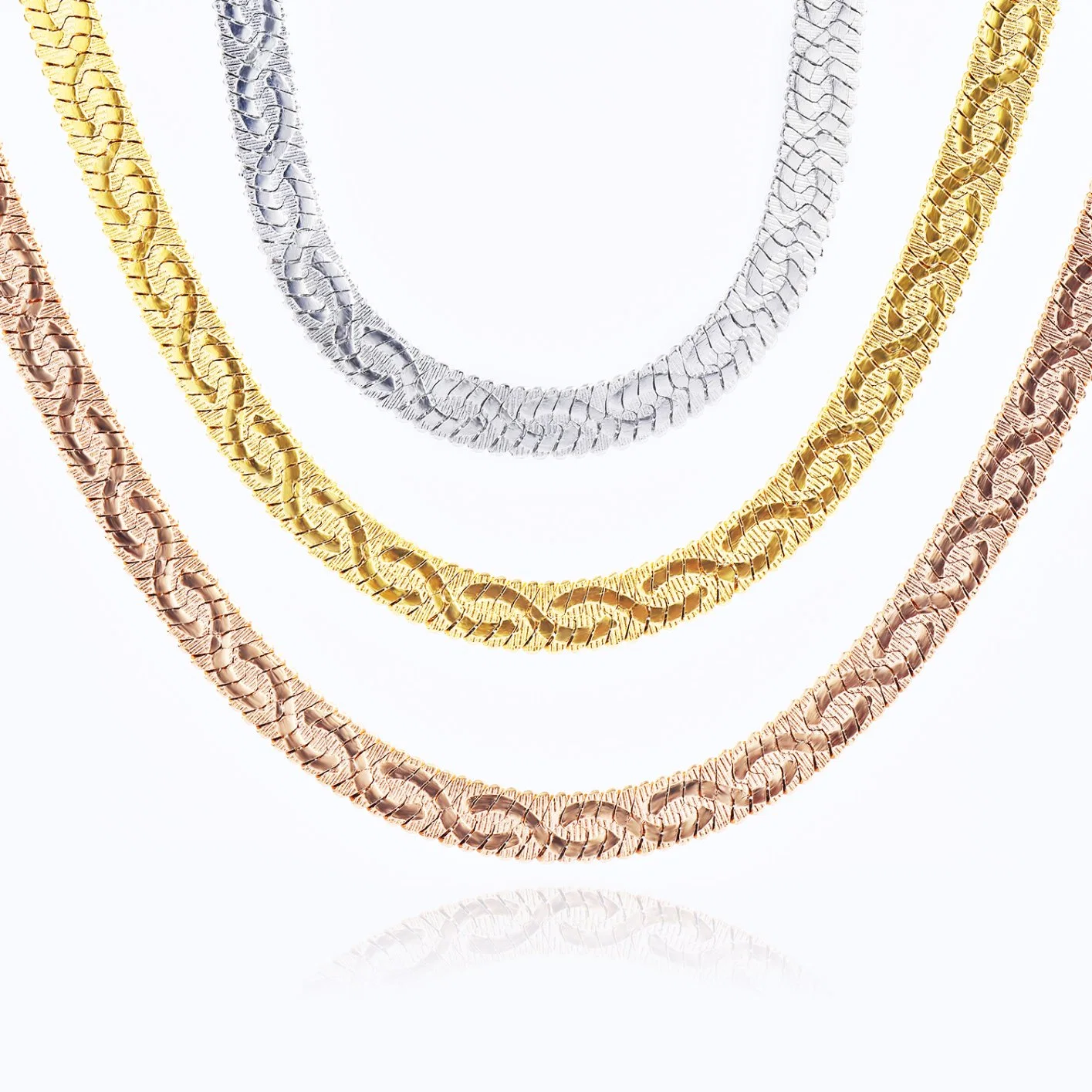 Popular Hip-Hop Shiny Slim Stainless Steel New Embossed Herringbone Chain Jewellery Parts Fashion Anklet Bracelet Necklace Jewelry