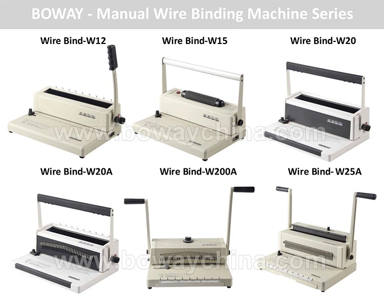 Boway Tabletop Small Office Manual Wire 3: 1 and 2: 1 Diary Book Binder Machine W25A