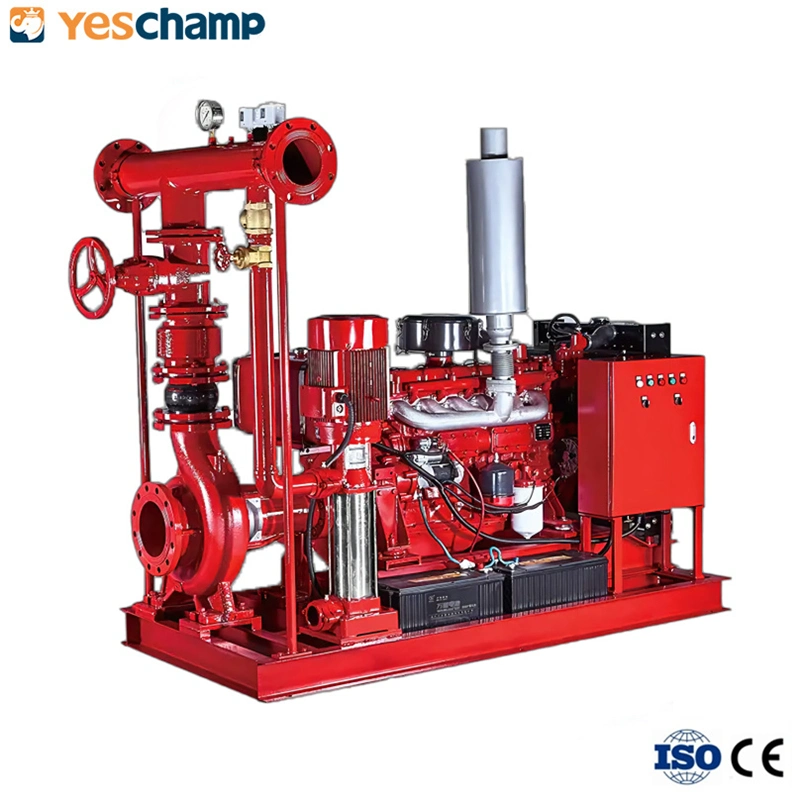 Système de pompe à incendie avec pompe électrique Jockey pour moteur diesel Et panneau de configuration