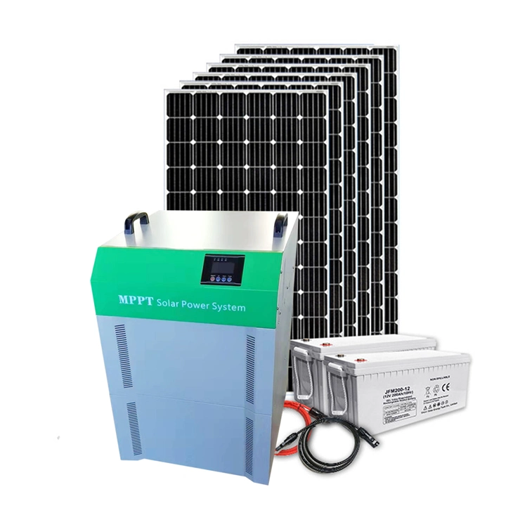 Sistema de Energía Solar Kit solar de 2kw/24V fuera de la red portátil Mobile sistema de Energía Solar con pantalla LCD