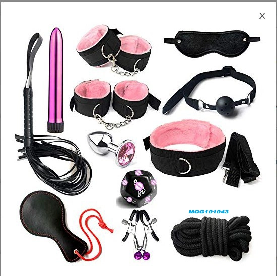 Les jouets en peluche Bdsm Bondage 12 pièces Set menottes esclaves de jeu pour adultes Bondage Fétiche de palette d'engrenage Kits Jouets sexy