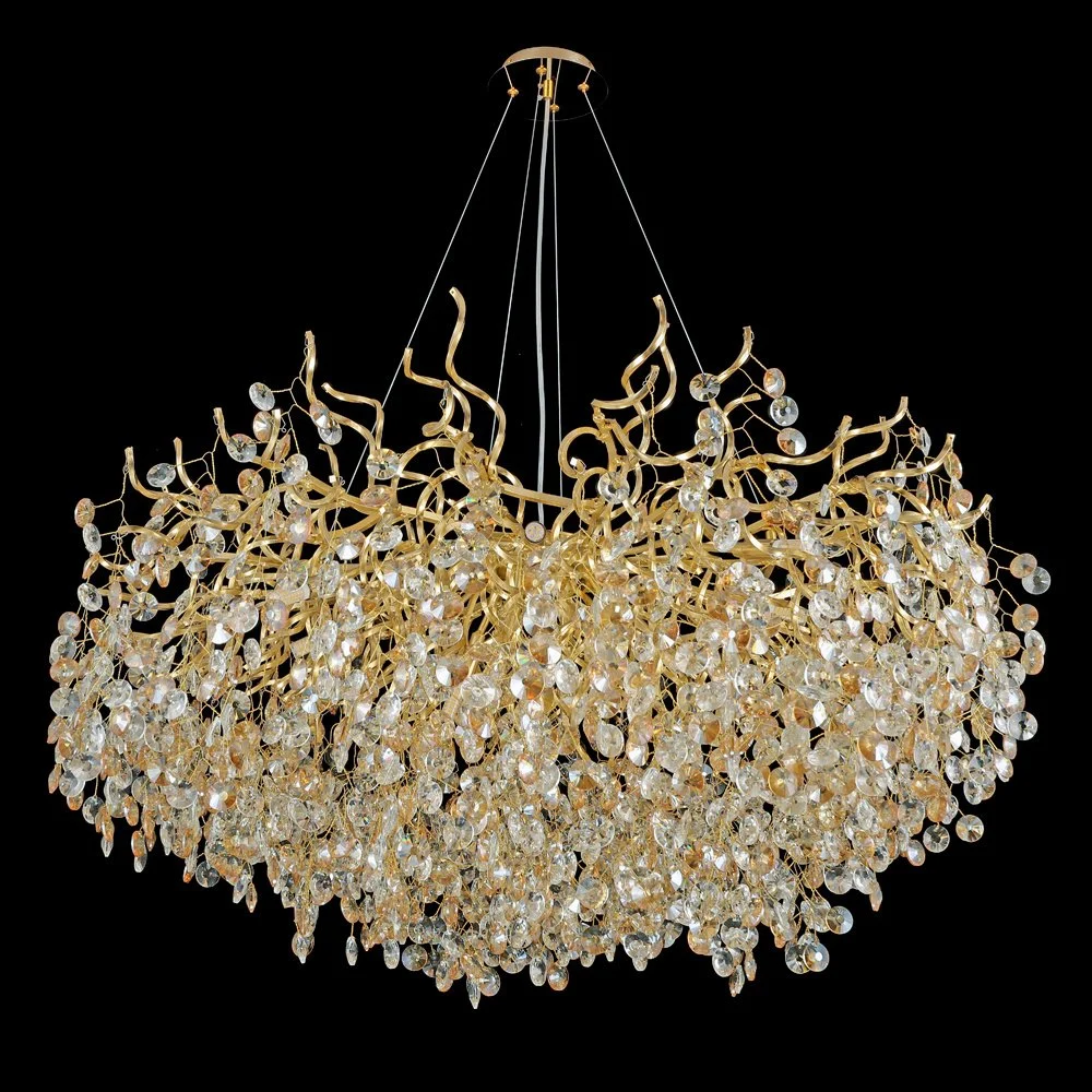 2022 Post Modern Simple Custom Gold Luxury Decorative Bedroom LED Crystal Chandelier