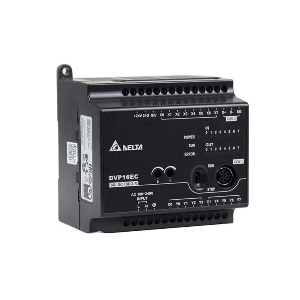 Controlador programable de 16 puntos originales PLC de la serie Delta Dvp-Ec DVP16EC00R3 en stock