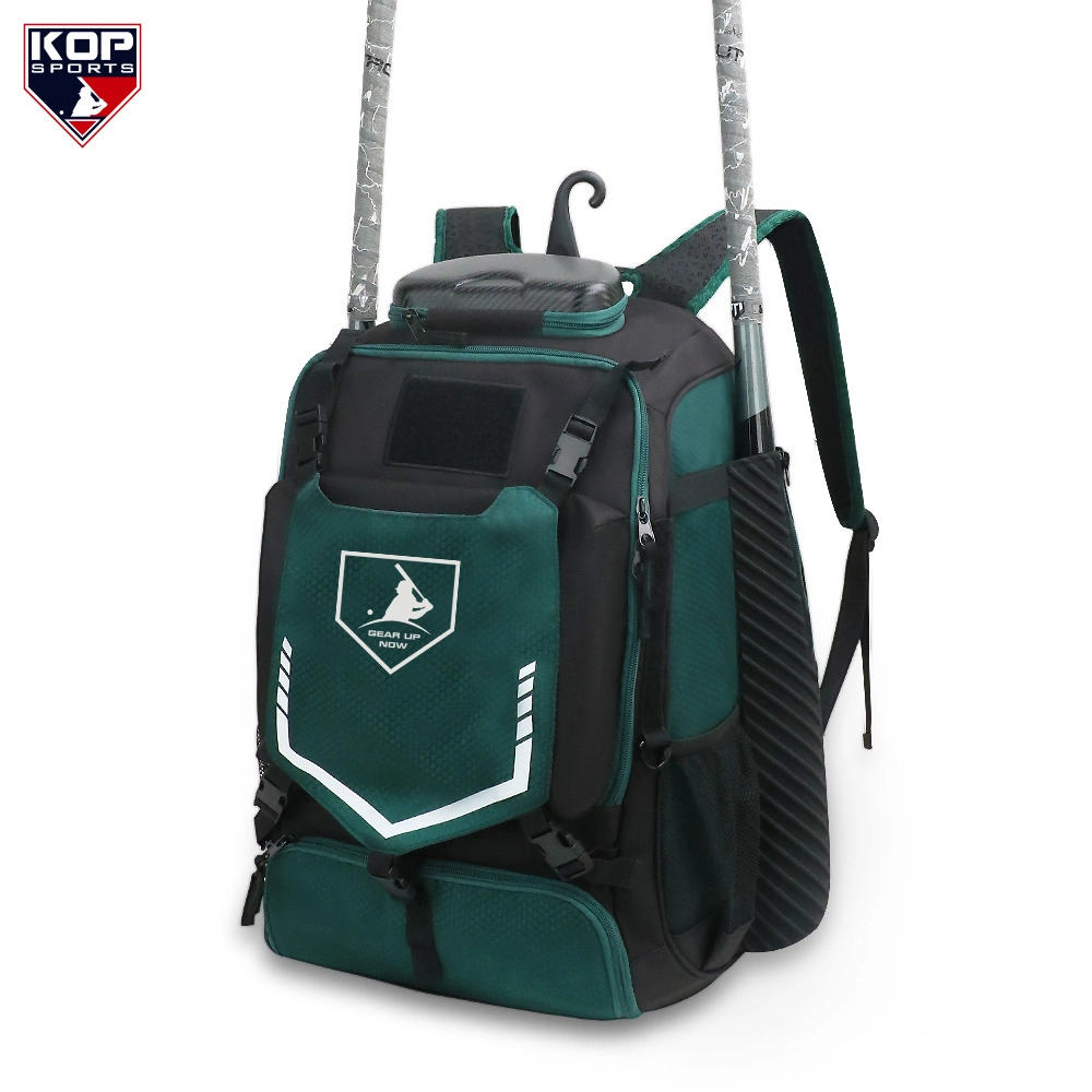 Black Green Baseball Backpack