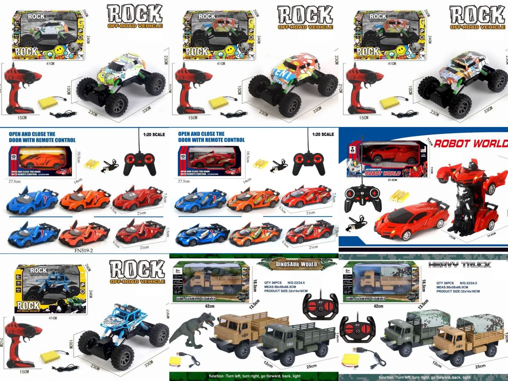 1: 16 R/C Car with Light Include Battery 3assorted