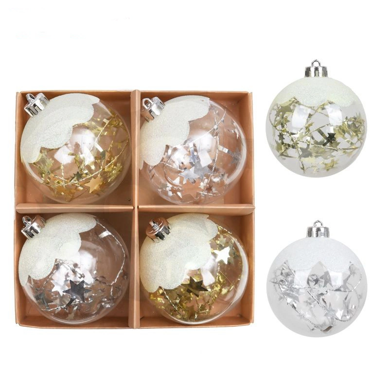 80mm Xmas Tree Ornaments Decoration Transparent Plastic Clear Baubles Craft Christmas Ball