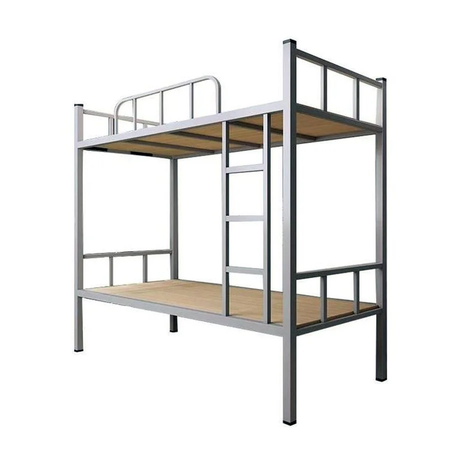 School Student Apartment Wrought Iron Double Dormitory Low Bed with Grey Spraying
