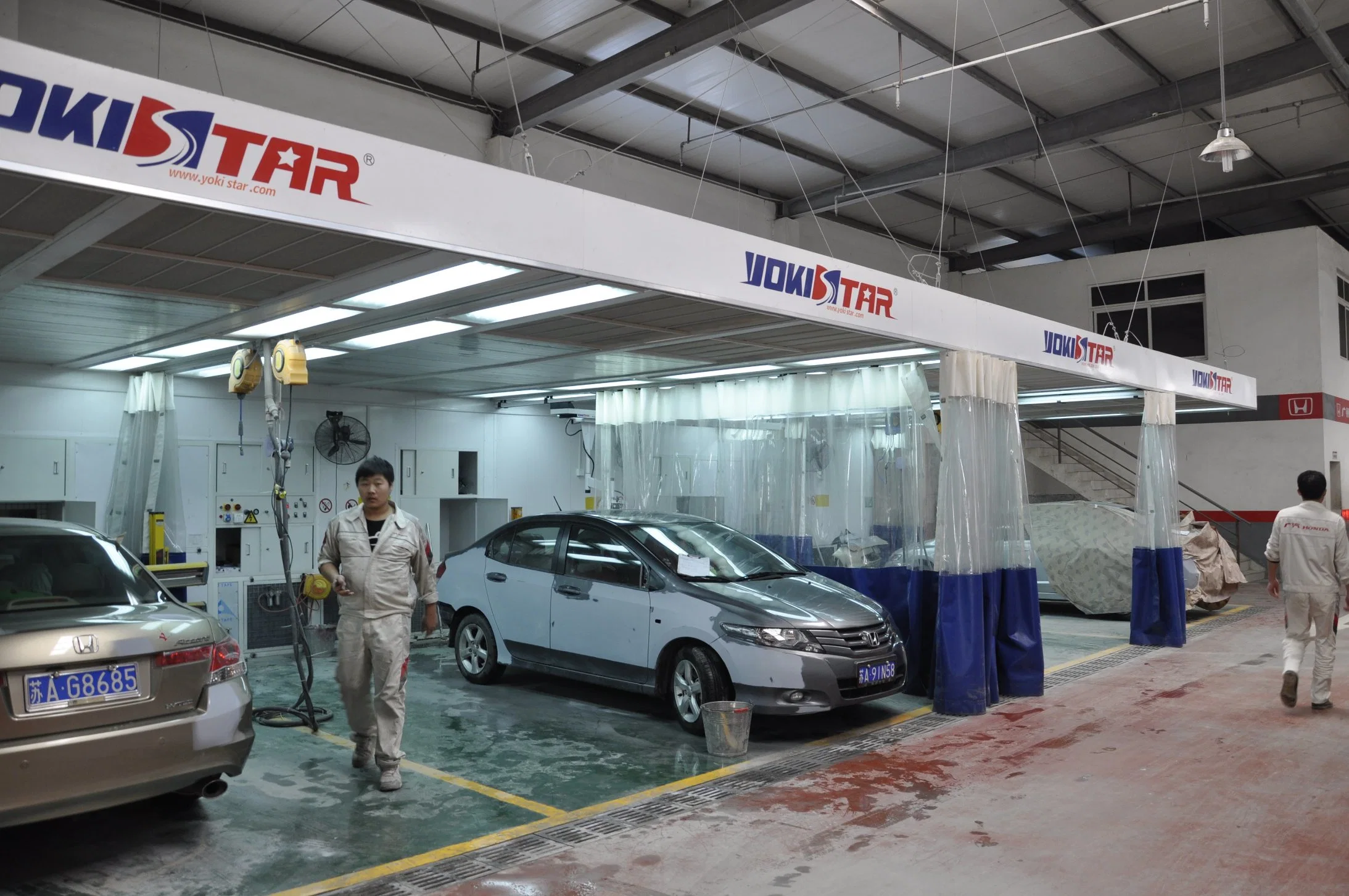 Estação de preparação para manutenção de Cortina de PVC Marcação cabine de spray de tinta para carro