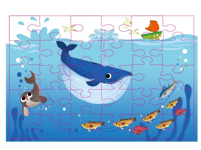 2022 Kid Puzzle Cardboard Book with Animal Custom High Quality Intellectual Educational Toys 30 PCS