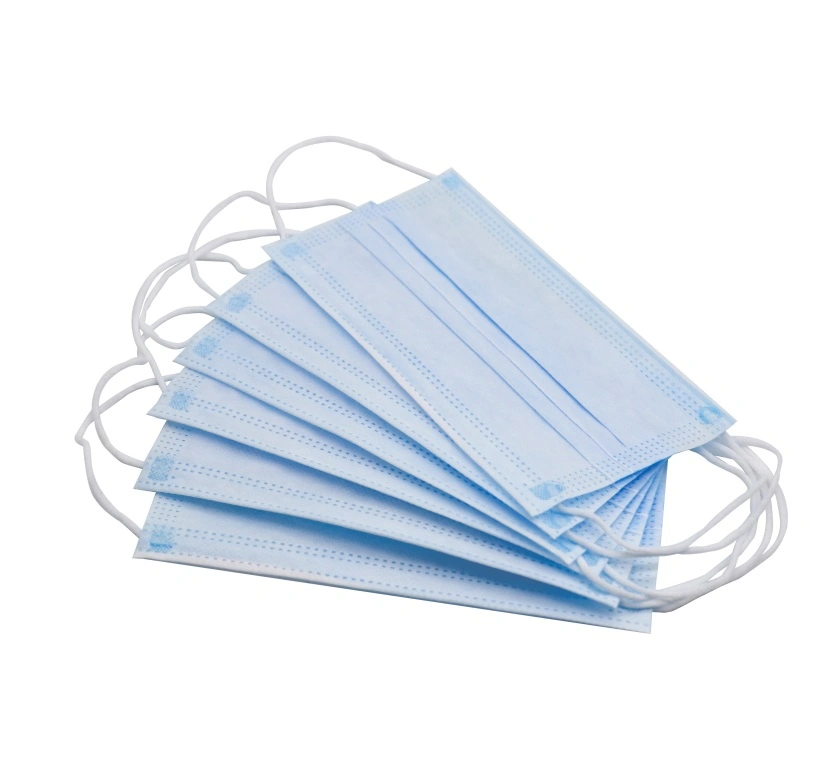 3 Ply  Face Mask Blue Non-Woven Fabric Ear Loop for Personal Protective