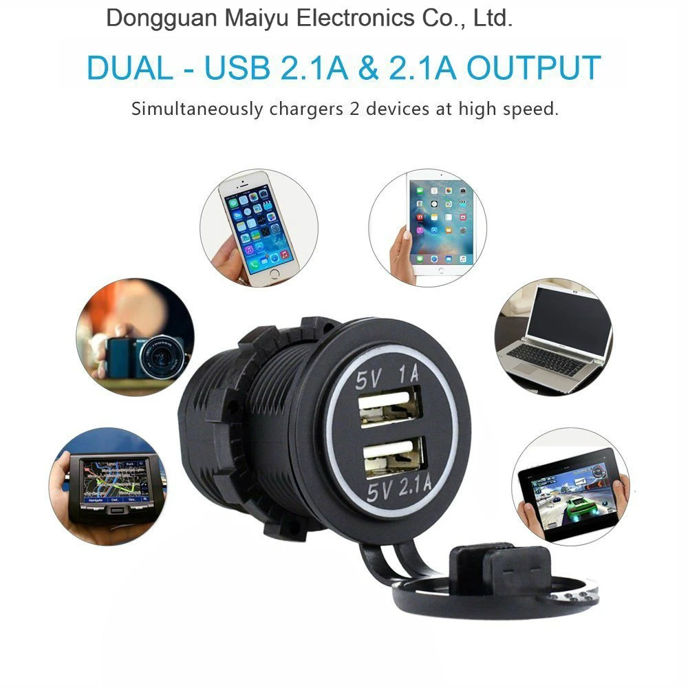 Dual USB Charger Socket Power Outlet 1A & 2.1A