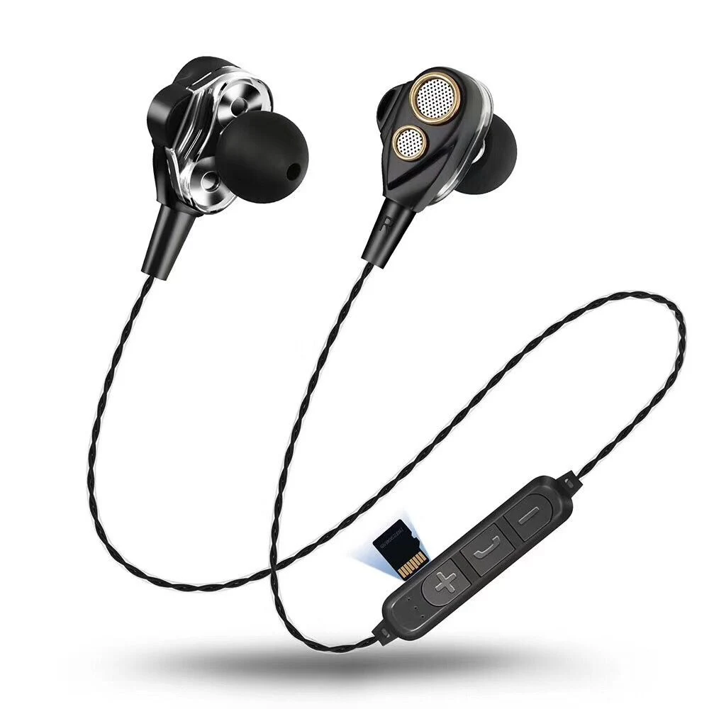 تصميم ممتاز ثنائي برنامج التشغيل معدني Bluetooth في سماعة الأذن مع بطاقة TF للموسيقى