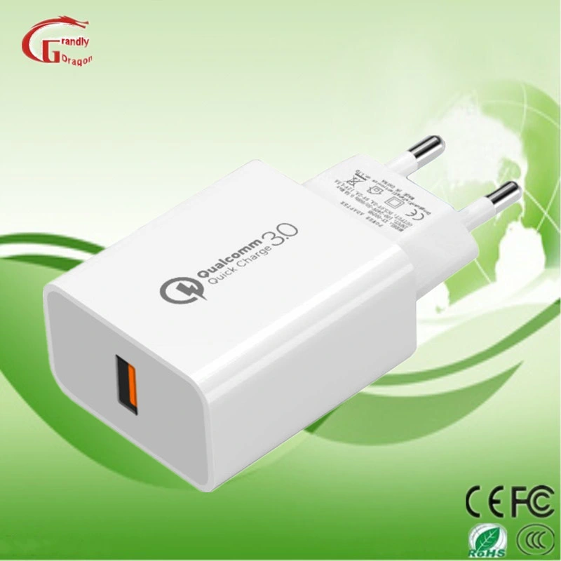 18W celular cargadores rápidos QC 3.0 5V 3A 9V 2A 12V 1.5A nos de la UE el enchufe de pared cargador USB solo