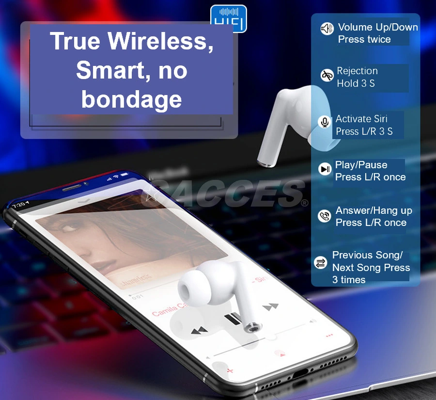 Mini Auriculares inalámbrico único verdadero,Custom EQ,Bluetooth 5.3, 120h Stand-by-C de tiempo,USB para carga rápida,Tamaño reducido para conmutar los auriculares intrauditivos Auriculares estéreo HiFi