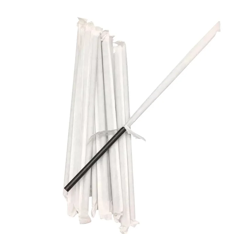 Compostable Paper Disposable Drinking Straws Individually Wrapped Paper Drinking Straws