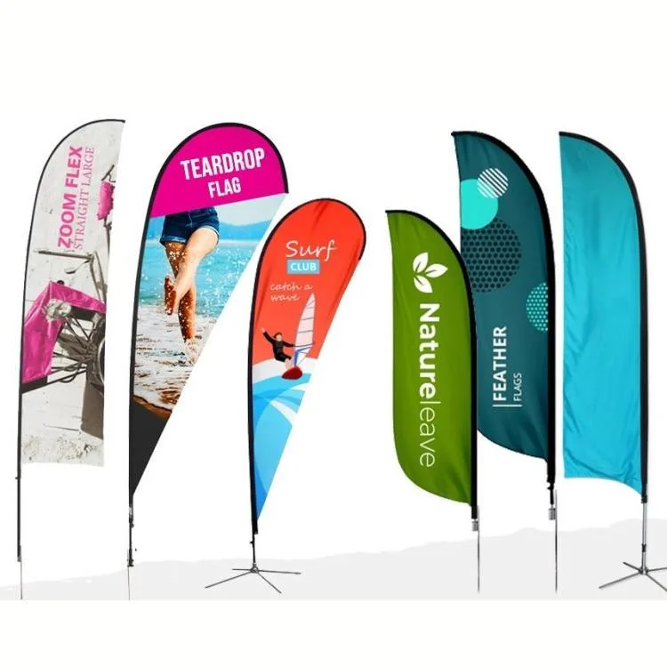 Advertising Outdoor Custom Printing Teardrop Flag Flying Beach Feather Flag Banners