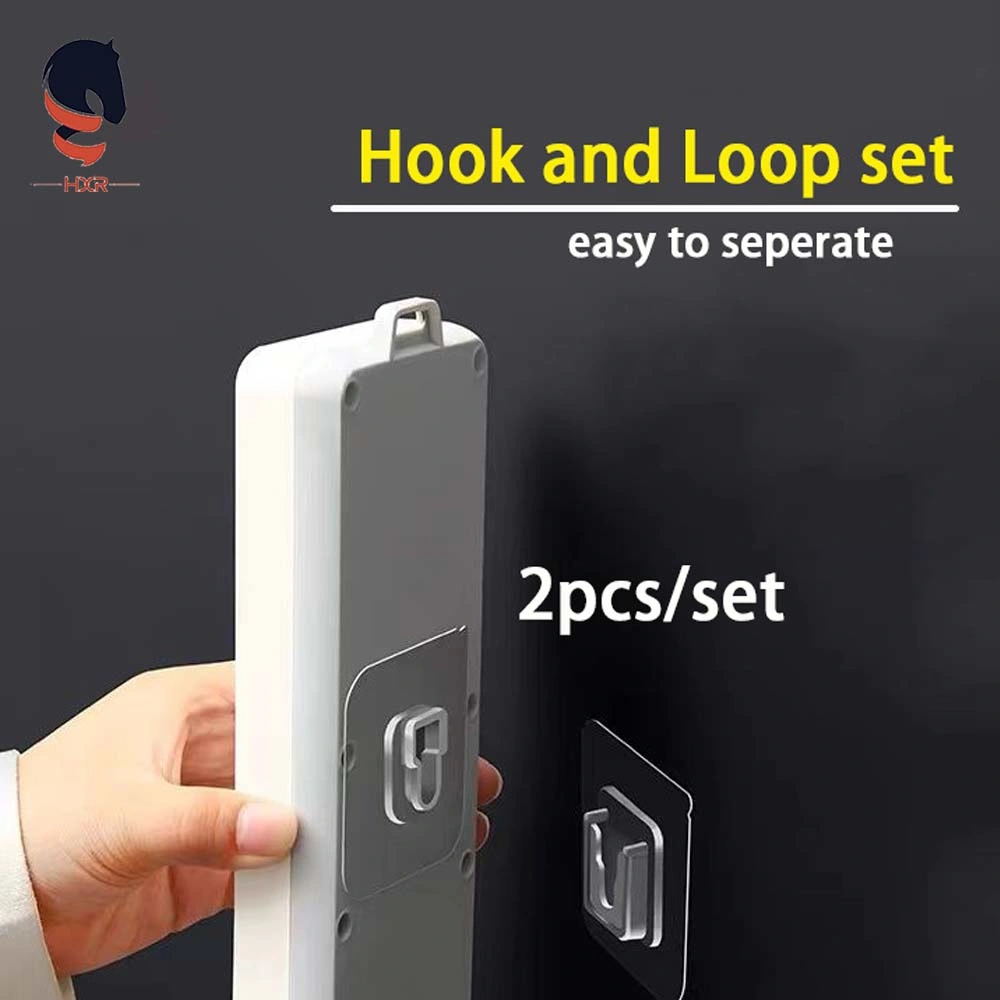 Removable Transparent Plastic Wall Hanger Double-Sided Hook Kit Dual Lock