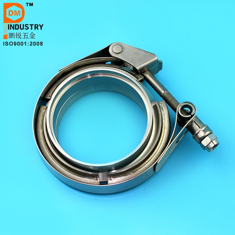 5.0" Turbo V Band Clamp with Interlock Ring Flanges