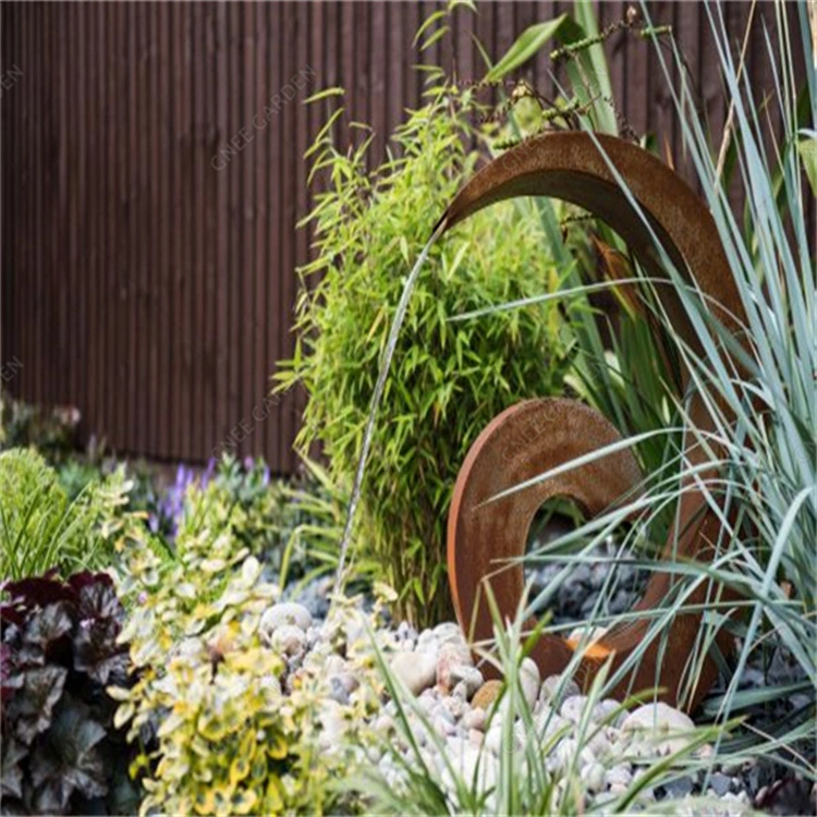 Landscaping Metal Rain Curtain Corten Steel Water Feature