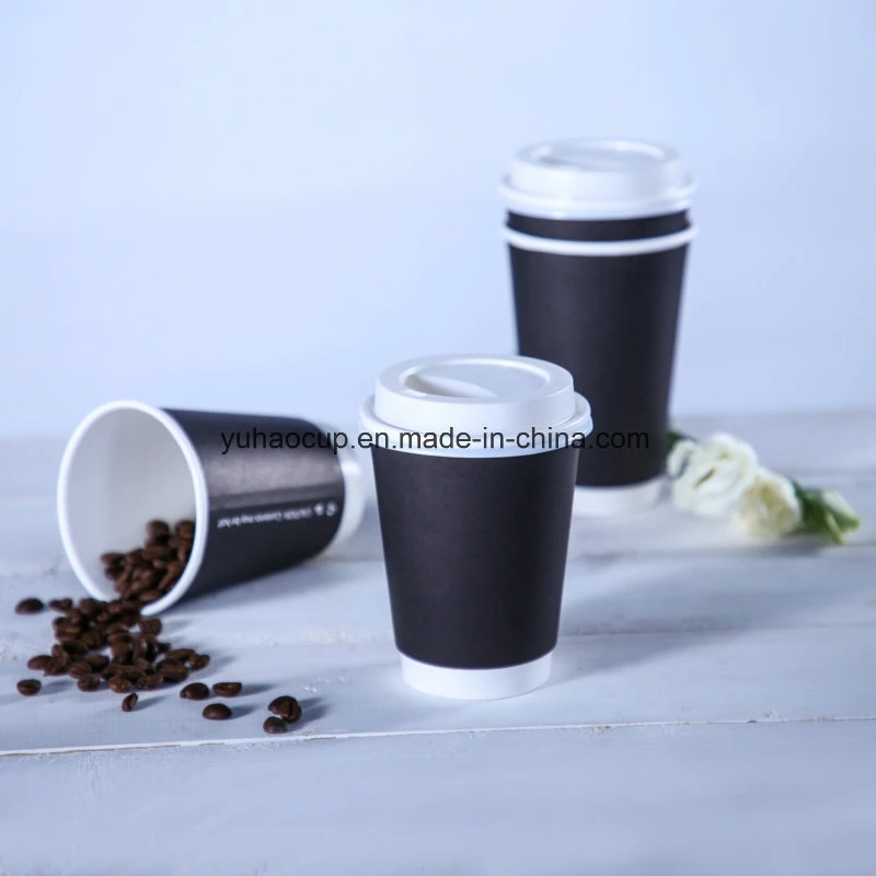 2019 Impreso personalizado 12oz café blanco de doble pared de vasos de papel