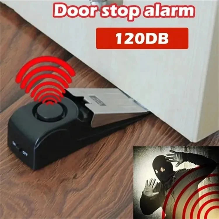 Arrêt de porte d'alarme antivol Mini Alarme de sécurité 120dB Home Hotel Alarme de butée de porte