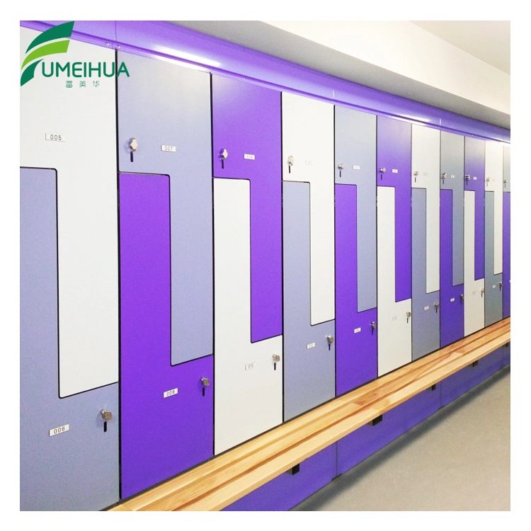 Hot Selling Z Shape Melamine Locker Cabinet Used in Fitness Club Centre