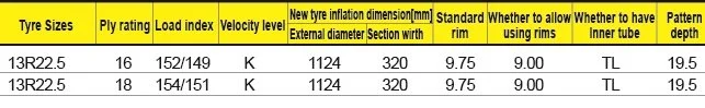 TBR Truck Tyre with 13r22.5 Trm07 Radial Tubeless Truck Tire