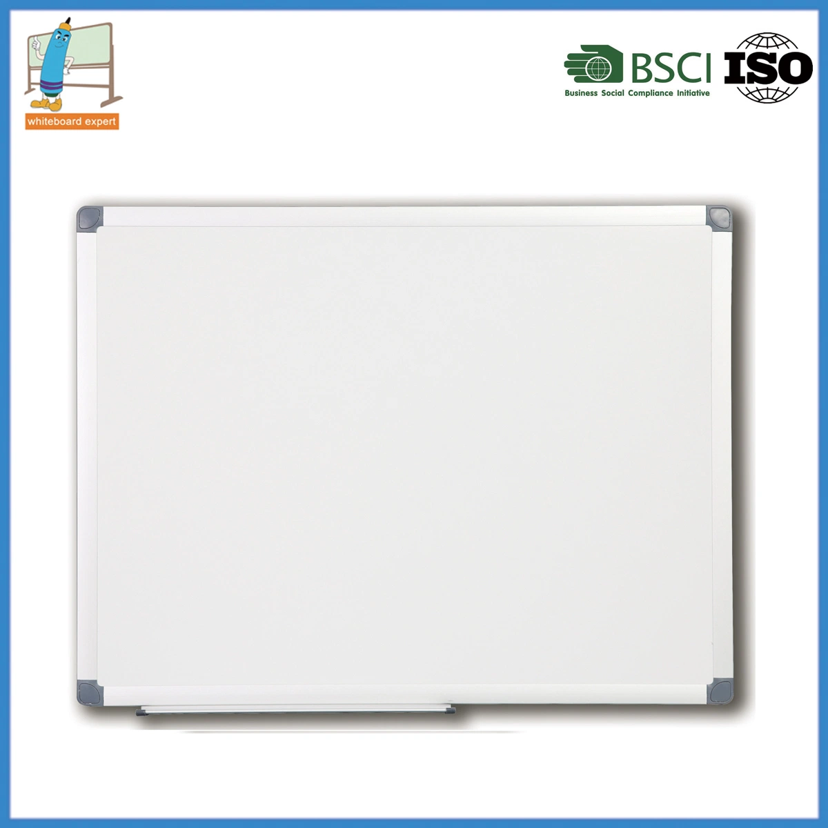 Magnetic White Dry Erase Board, 47 X 96 Inches, Silver Aluminum Frame