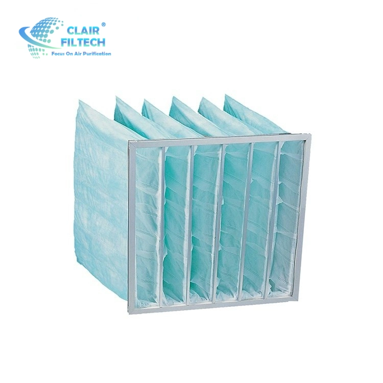 Poche de nettoyage de l'air Sac de poche à filtre en fibre synthétique à efficacité moyenne Filtres à air en amont filtre secondaire pour salle blanche