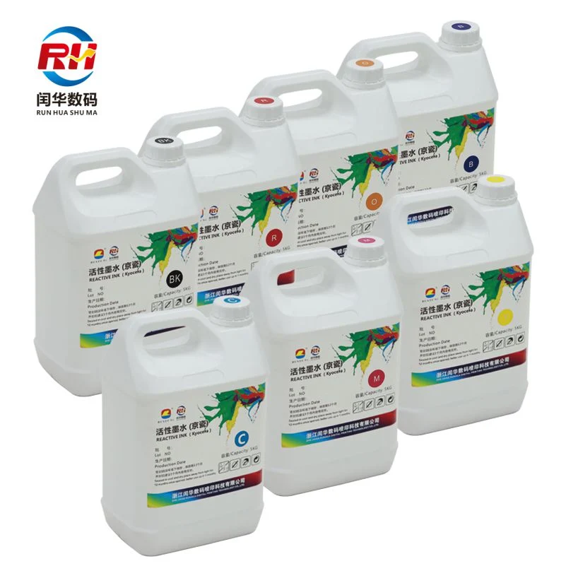 Customized Orange Reactive Inkjet Printer Ink for Kyocera Printhead