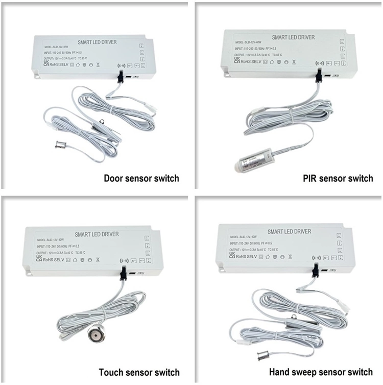 Control del sensor de 12 voltios de tensión constante de 24W 36W 40W 60W 100W de luz LED tira de 150W Fuente de alimentación 12V.