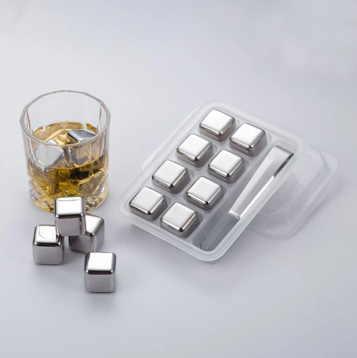 Reusable Ice Cubes Stainless Steel Whiskey Stones Ice Stone Set