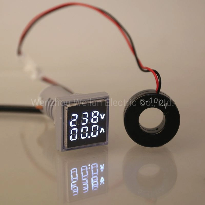 White Green Red Yellow Blue Square LED Indicator Digital Voltmeter Ammeter