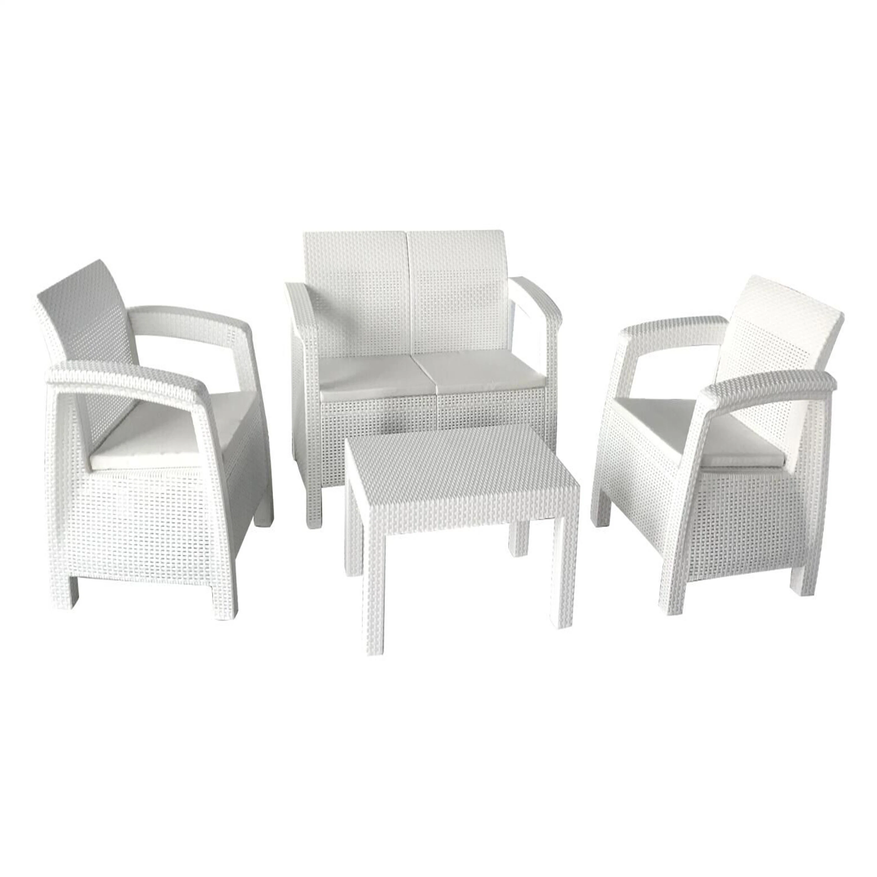Patio PP Plastic Conversational Coffee Set Furniture Outdoor Garden Rattan Sofa Sets