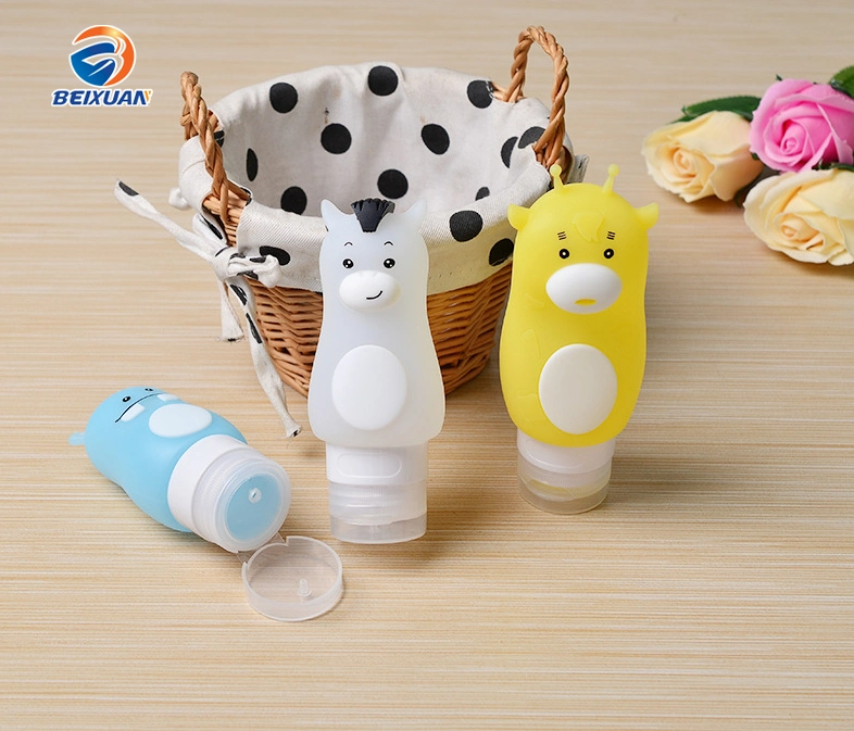 Travel Silicone Bottle Set Cute Cartoon Cosmetics Pressure Shampoo Shower Empty Bottle