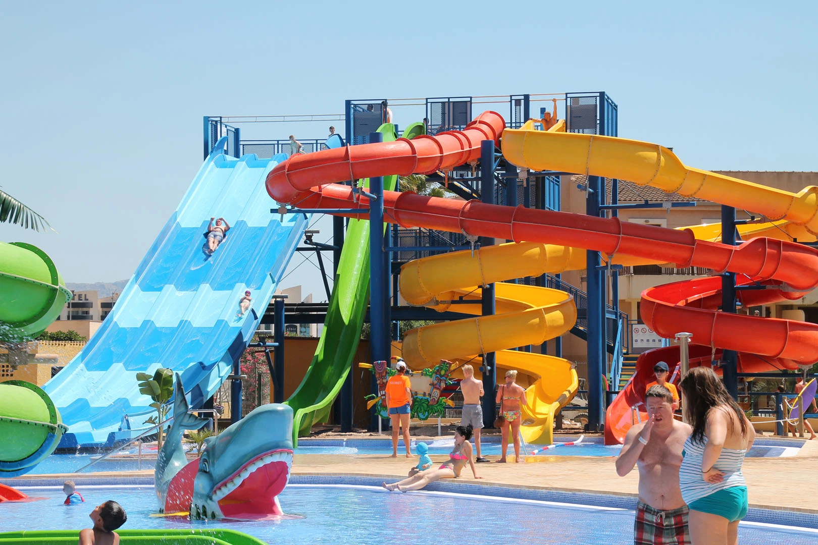 Large Outdoor Tubes Fiberglass Water Park Slide, Exciting Water Park Slide Manufacturer