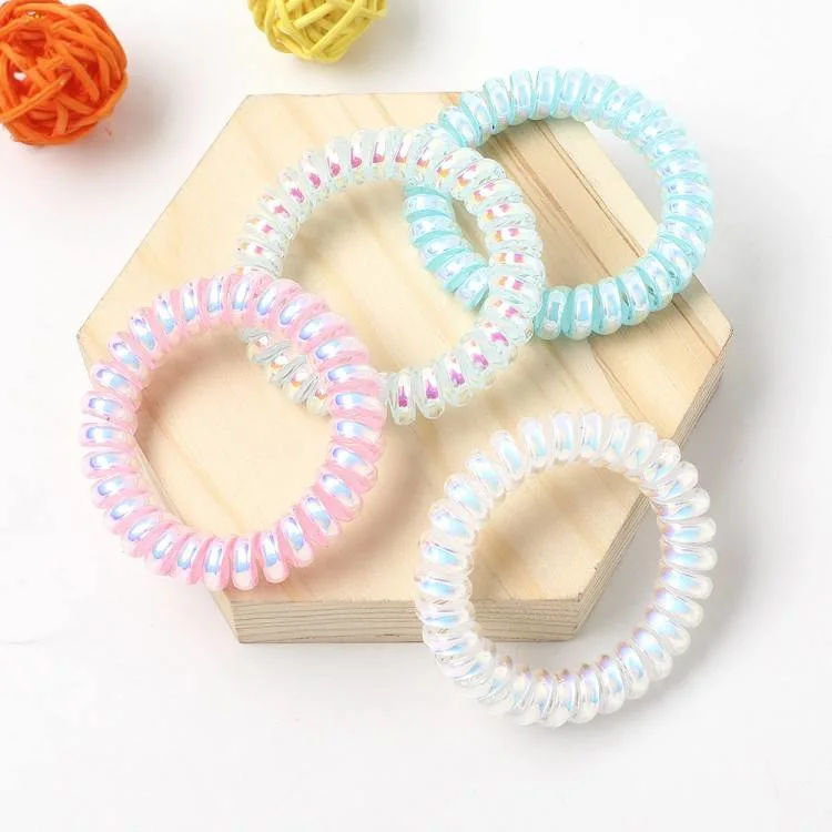 Wholesale/Supplier Korean Fluorescent Color Telephone Cord Hair Ring Hair Ties Rubber Band