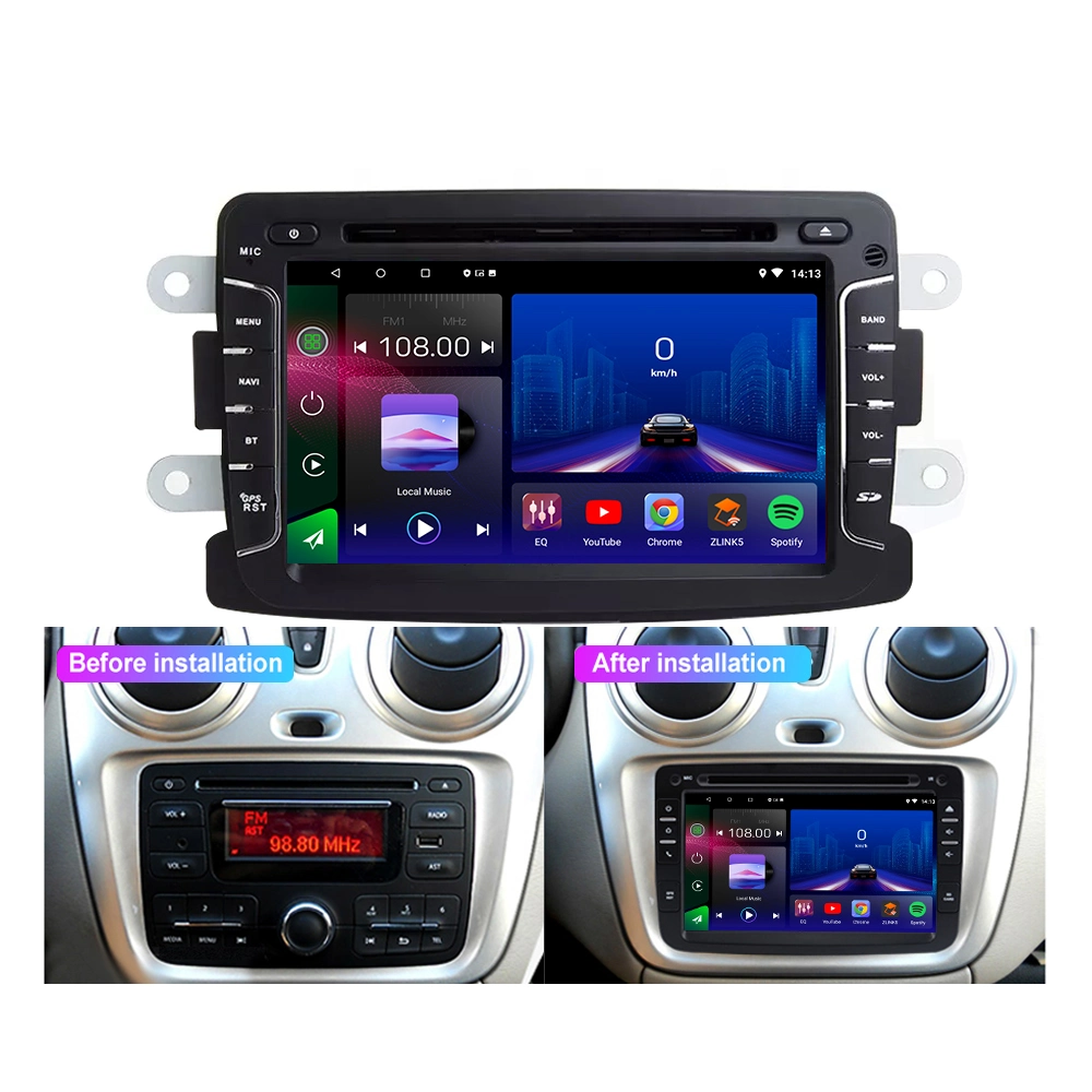 Para el Dacia Sandero//Duster/Renault/Captur/Lada Carplay Android Radio Auto MP5 Reproductor de vídeo USB manos libres Bluetooth con pantalla táctil de 8" de audio estéreo