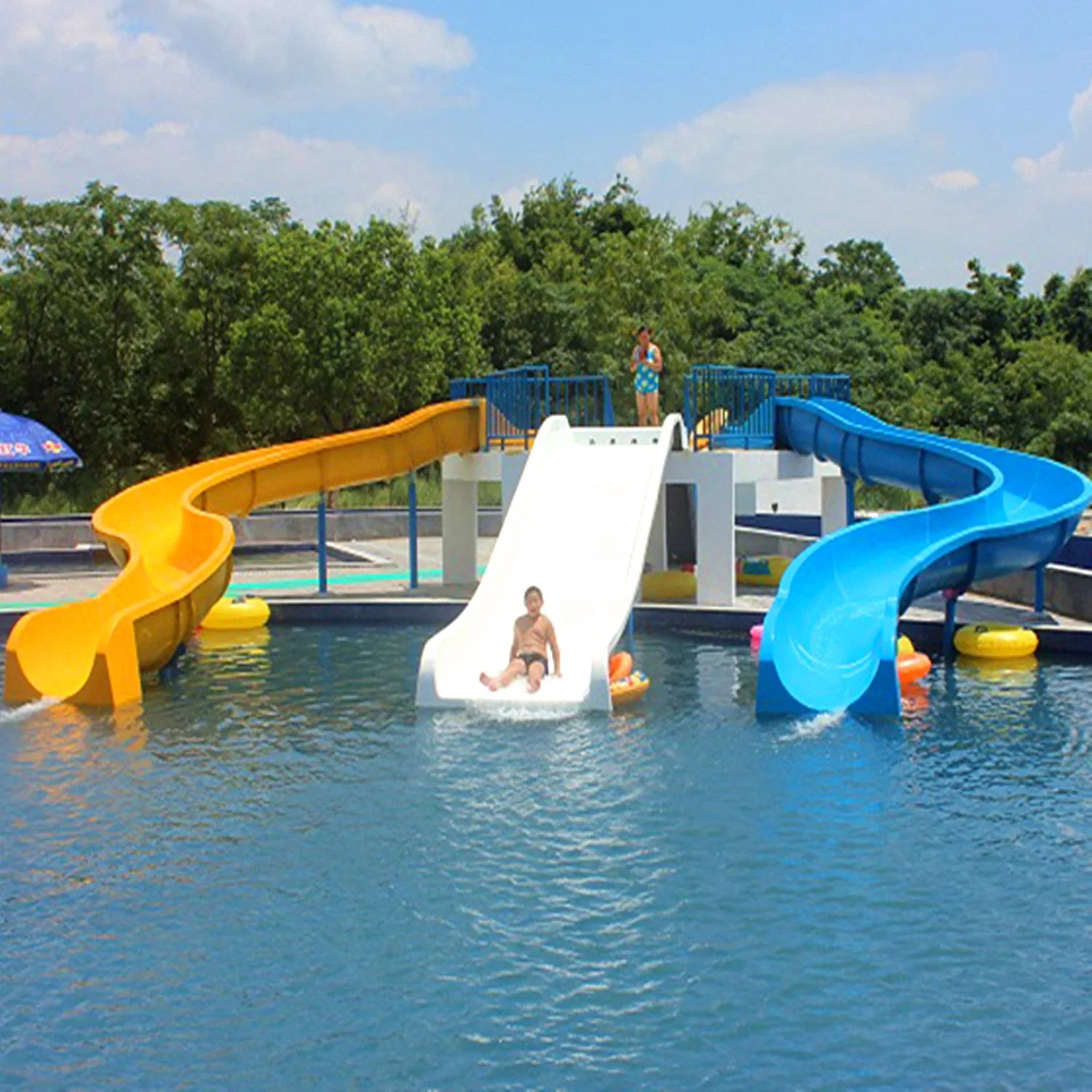 Custom Water Park Amusement Facilities Equipment Adult Kids Fiberglass Slides