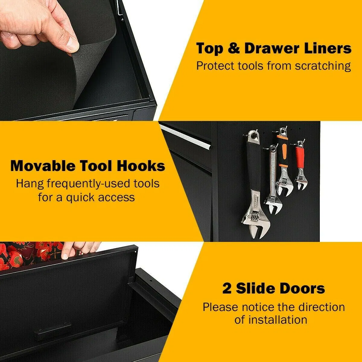 3 in 1 Organizer 8 Drawer Rolling Tool Trolley