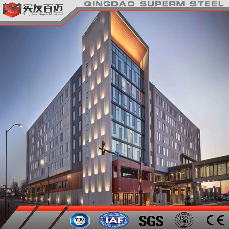 Multi Storey Prefabricated Steel Structure Building Hotel School Office Shopping Mall Construction