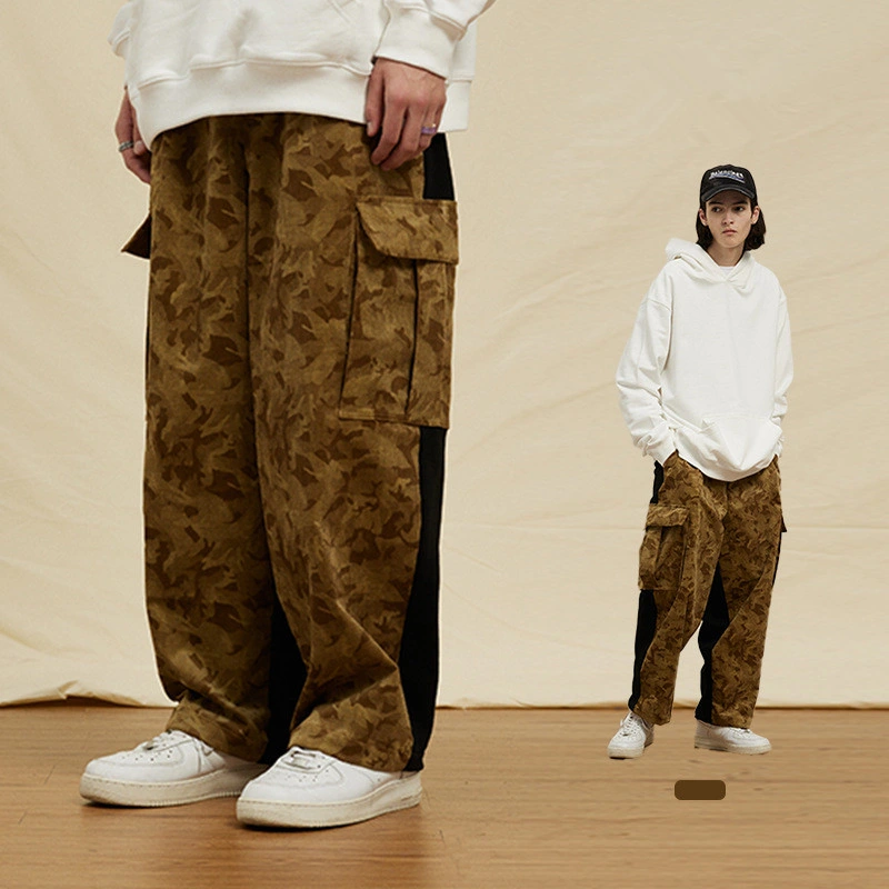 European and American Camouflage Corduroy Three-Dimensional Pockets Cargo/Overalls Terry Fashion Loose Casual Sweatpants/Pants/Trousers