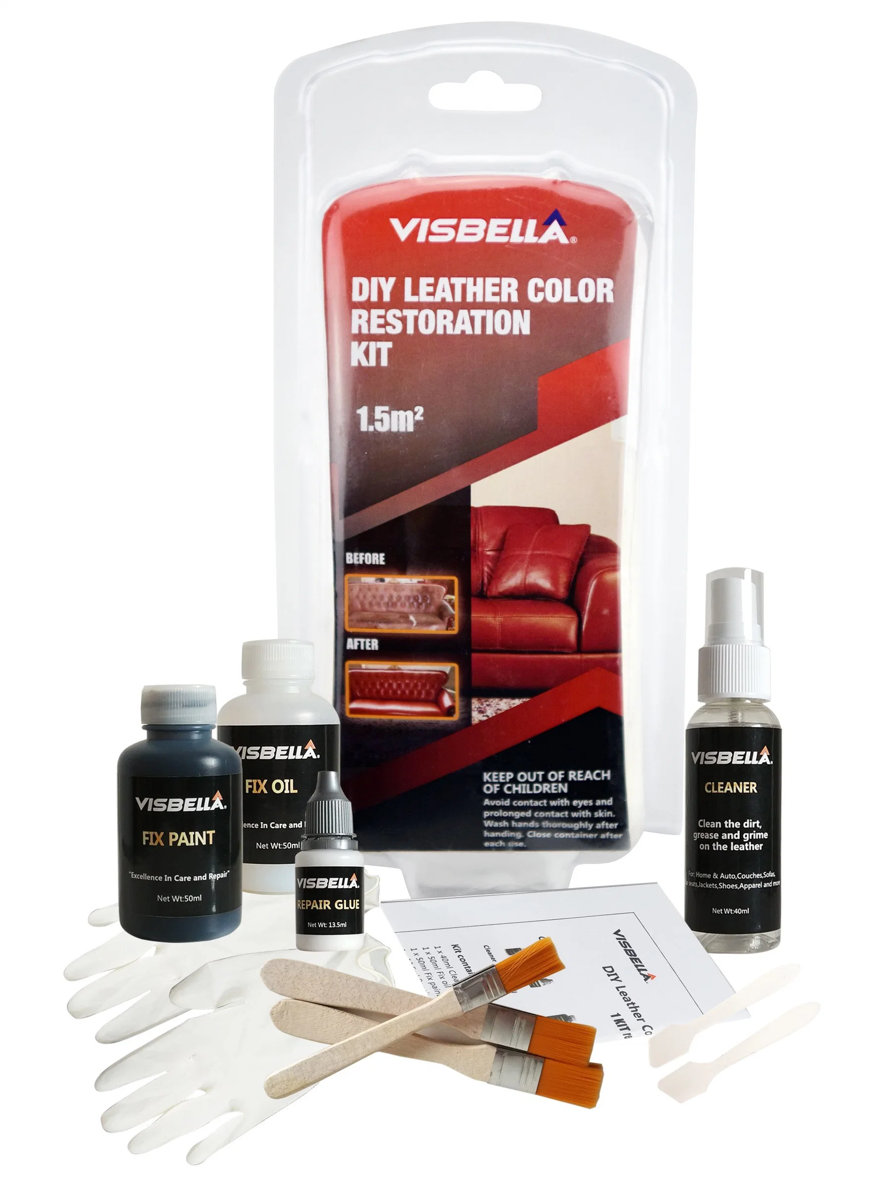 Visbella High quality/High cost performance  DIY Leather& Vinyl Repair Kit for Repair Any Cracks