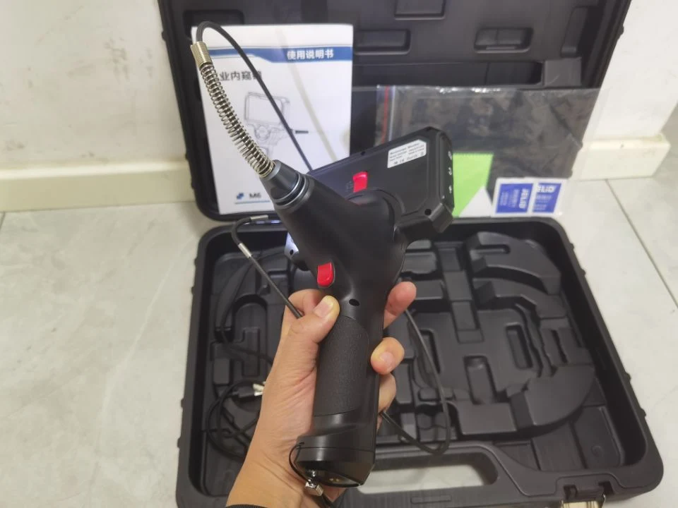 Flexible Industrial Video Endoscope with 3.9mm Probe Lens, 5 Inches Display, 360 Degree Joystick Articulation, Waterproof IP67
